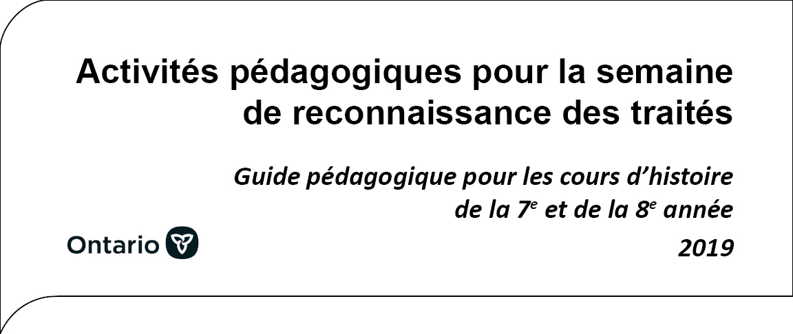 Guide pédagogique pour les cours d’histoire de la 7<sup>e</sup> et de la 8<sup>e</sup> année