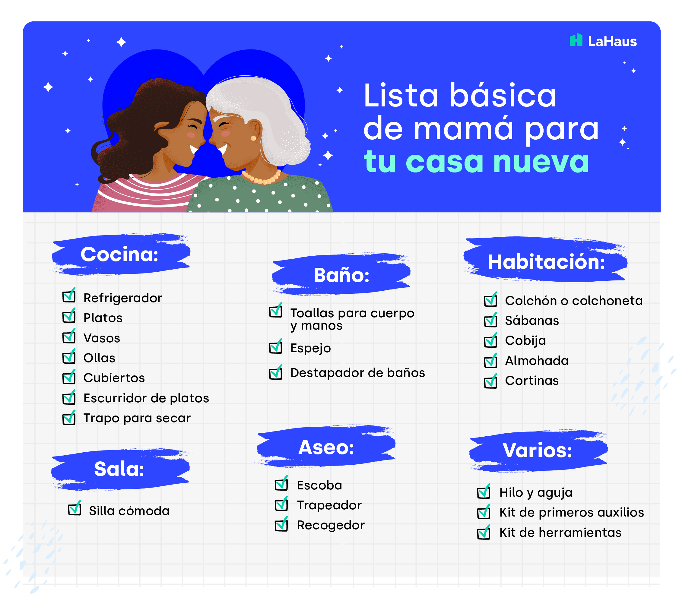 Lista básica para casa nueva - Consejos de mamá - La Haus