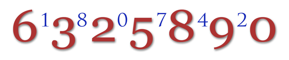 Randomized numbers from 0 to 9 in red and blue