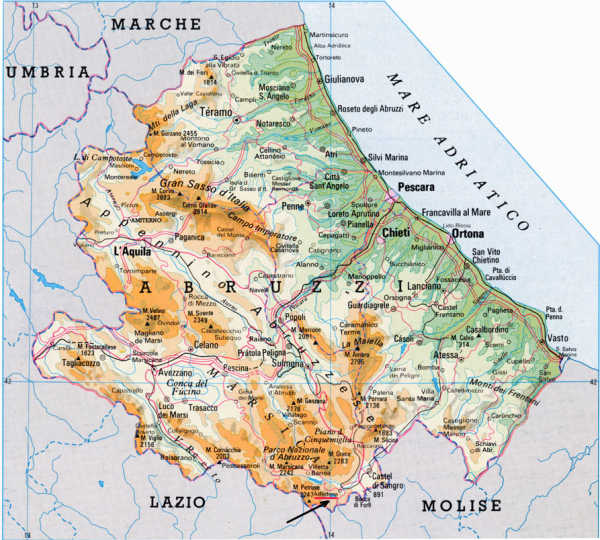 Map of Abruzzo