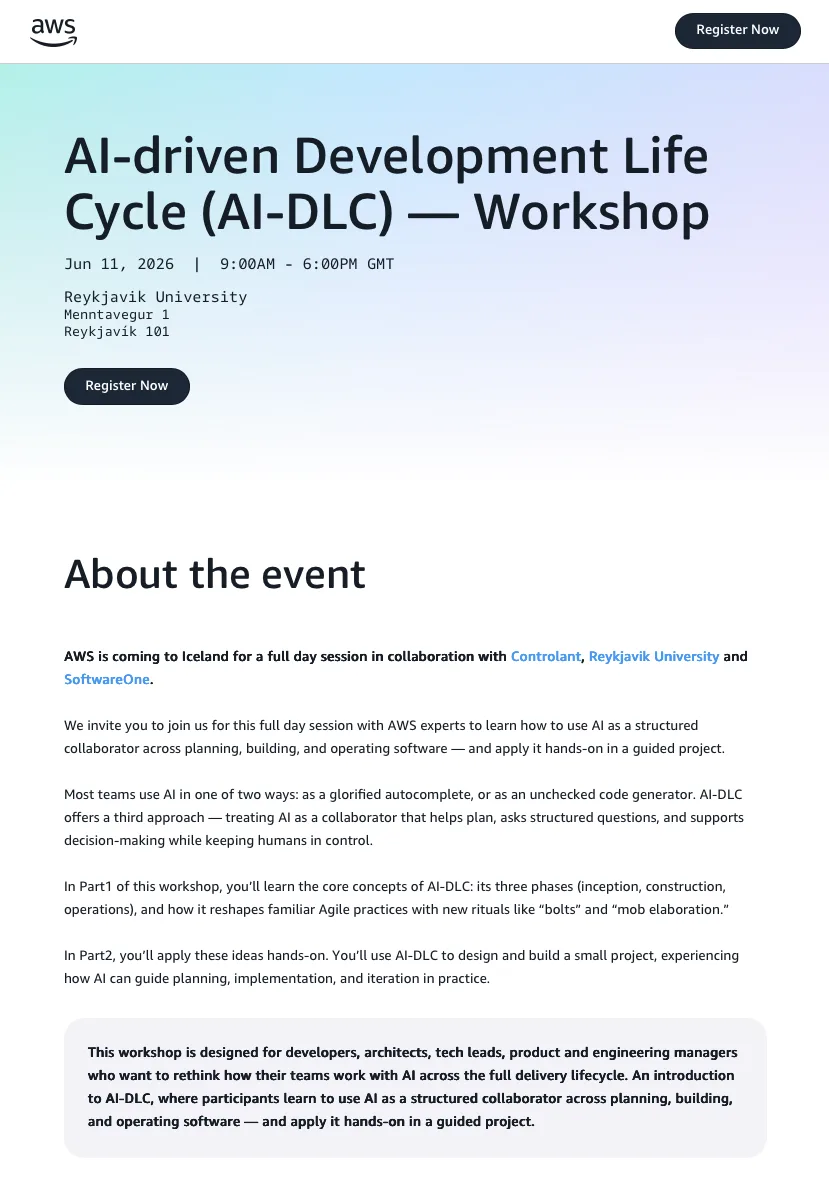 AWS workshop page