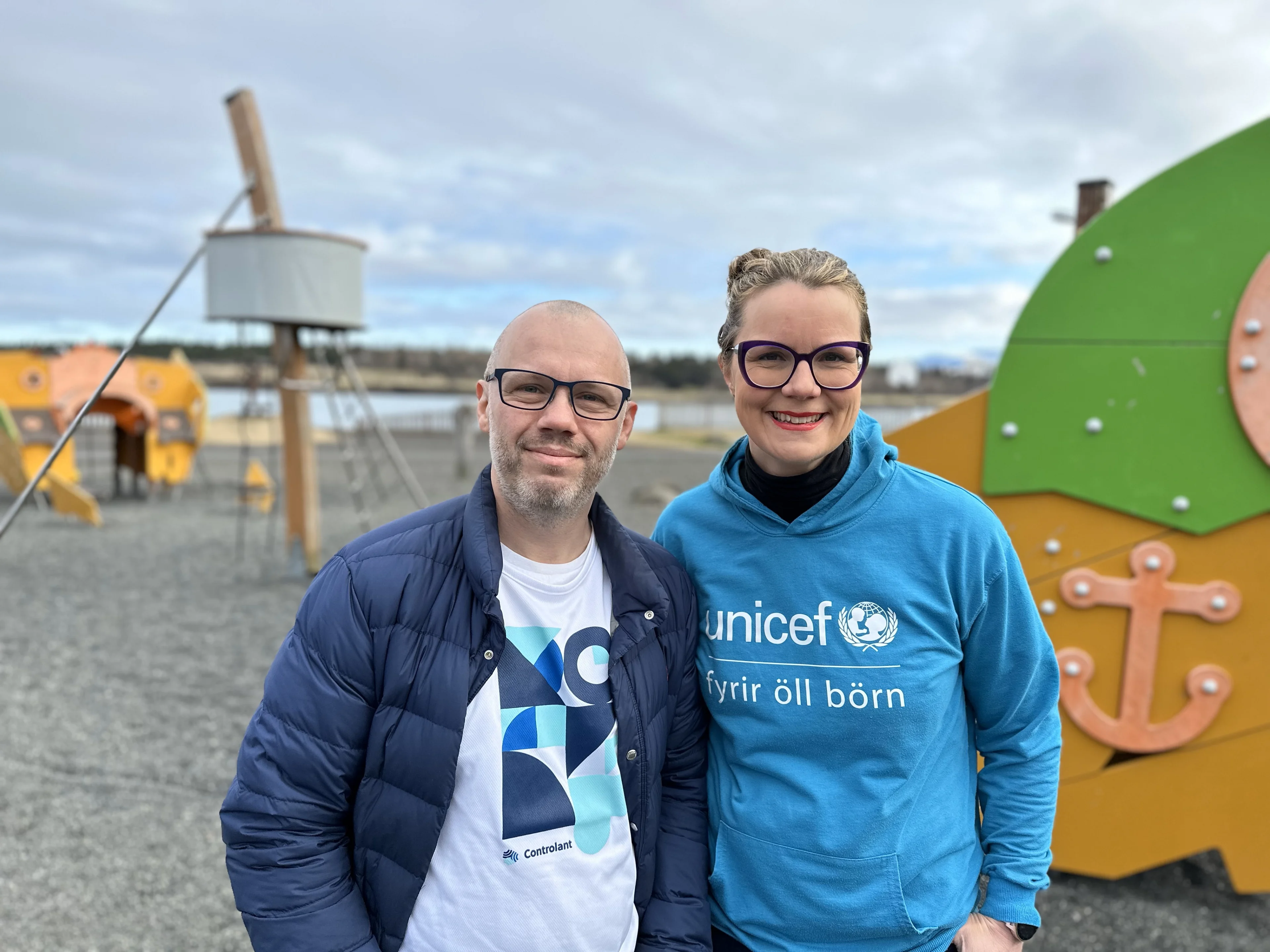 Gisli Herjolfsson, CEO Controlant, and Birna Thorarinsdottir Director UNICEF, Iceland