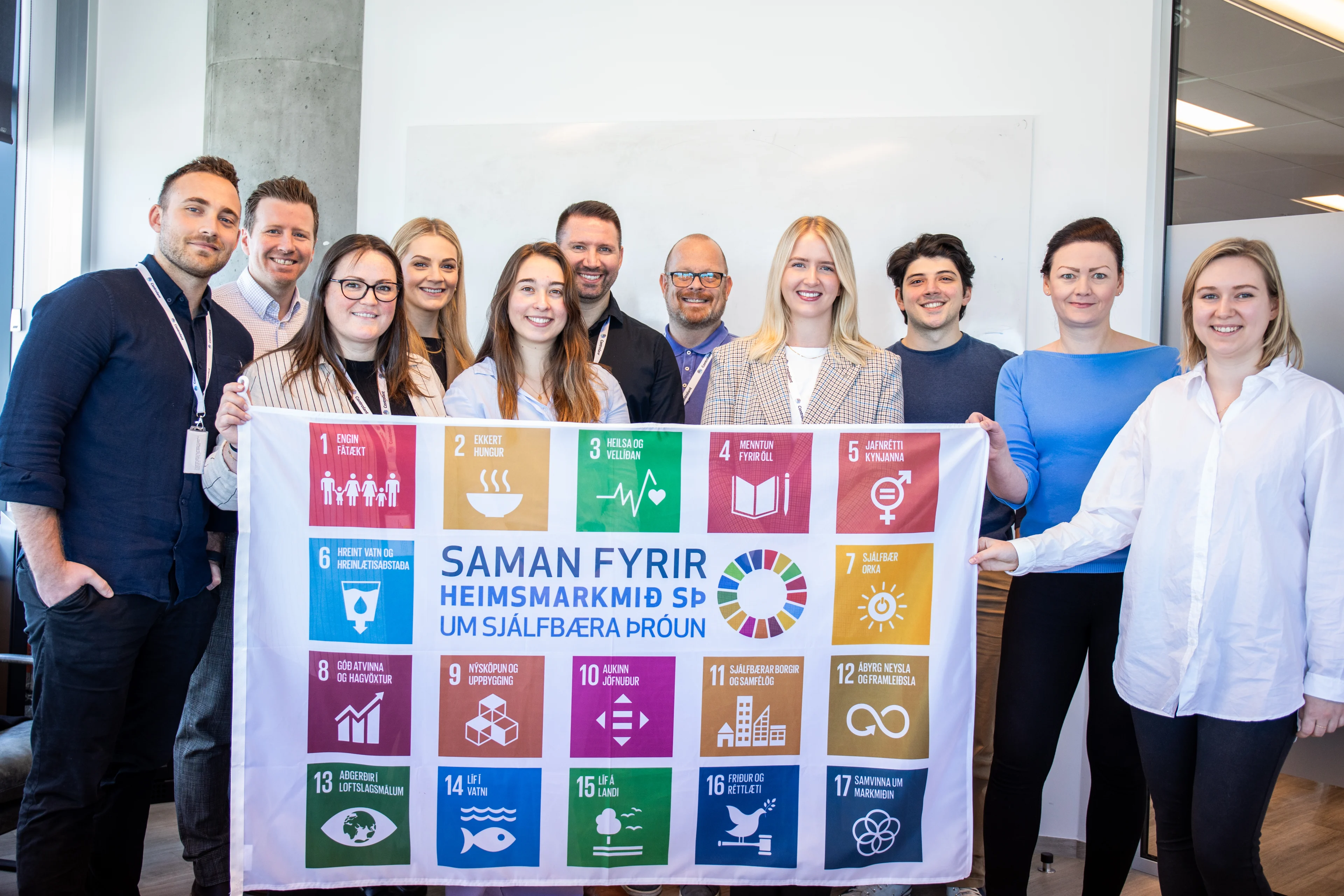 Controlant team working together towards the United Nations Sustainable Development Goals.