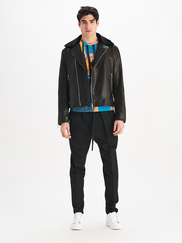 e1972 Men's Faux Alligator Bomber and Joggers, Full Look 
