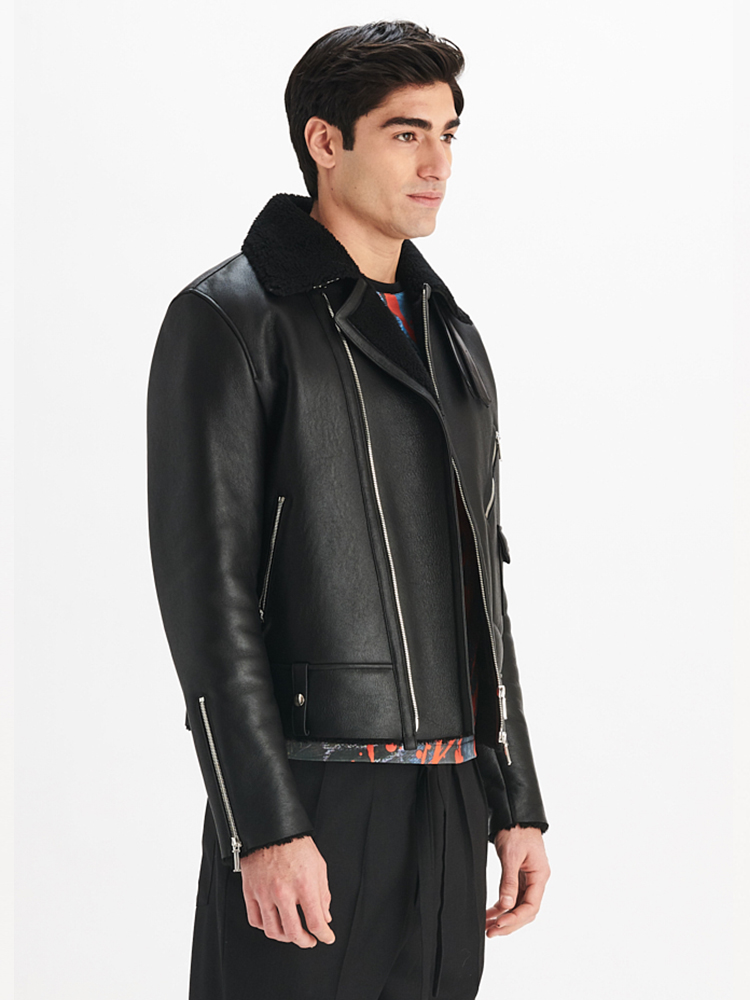 e1972 Men's Merino Shearling Bomber, Side View