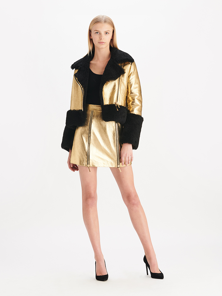 e1972 Gold Shearling Look, Front View