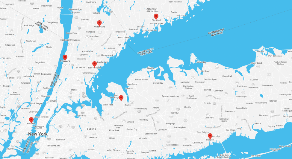 New York City suburb map