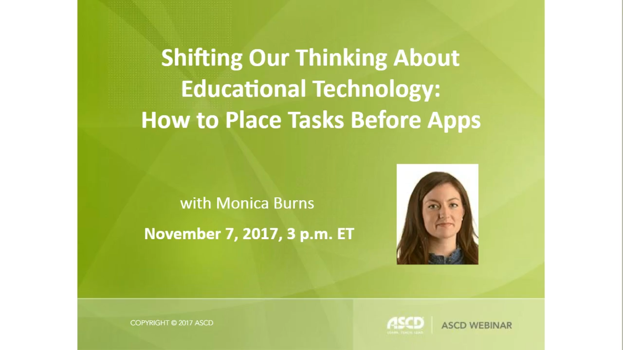 Shifting Our Thinking About Educational Technology How To Place Tasks