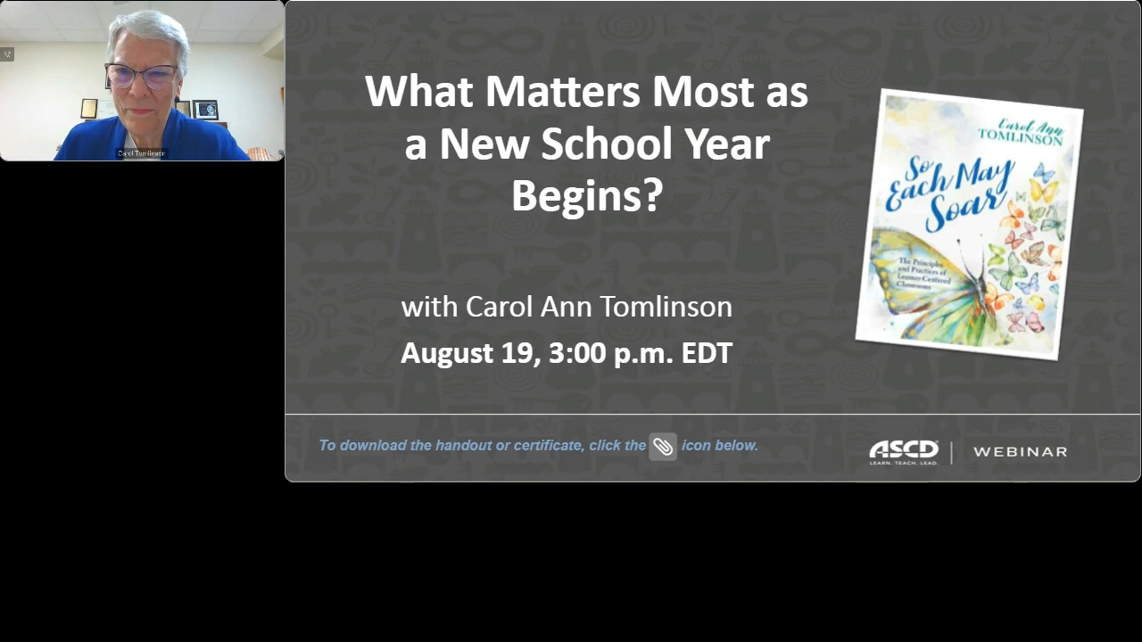 What Matters Most as a New School Year Begins? webinar