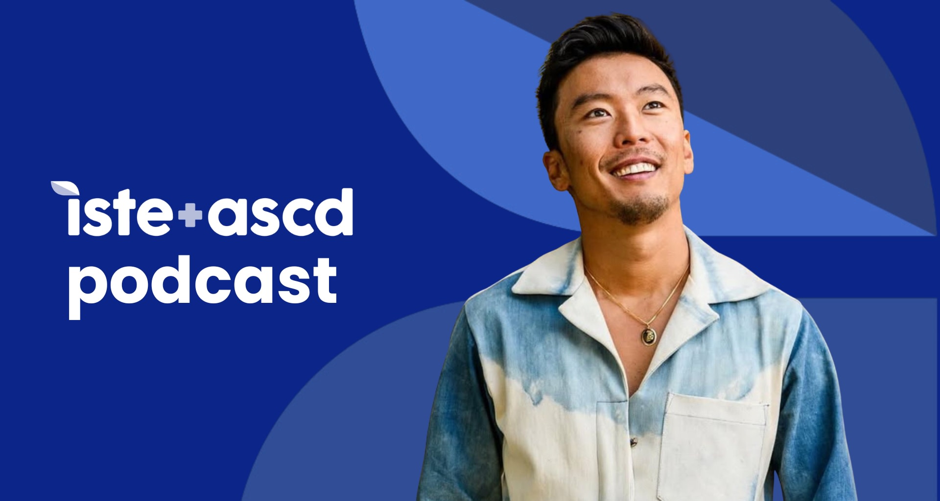 Portrait of podcast interviewee Scott Shigeoka with text that reads "ISTE+ASCD Podcast."