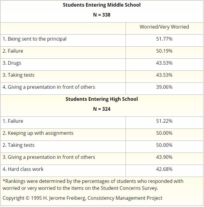 Figure 2. Top-Ranked Concerns of Students Surveyed in Chicago, Houston, and Norfolk