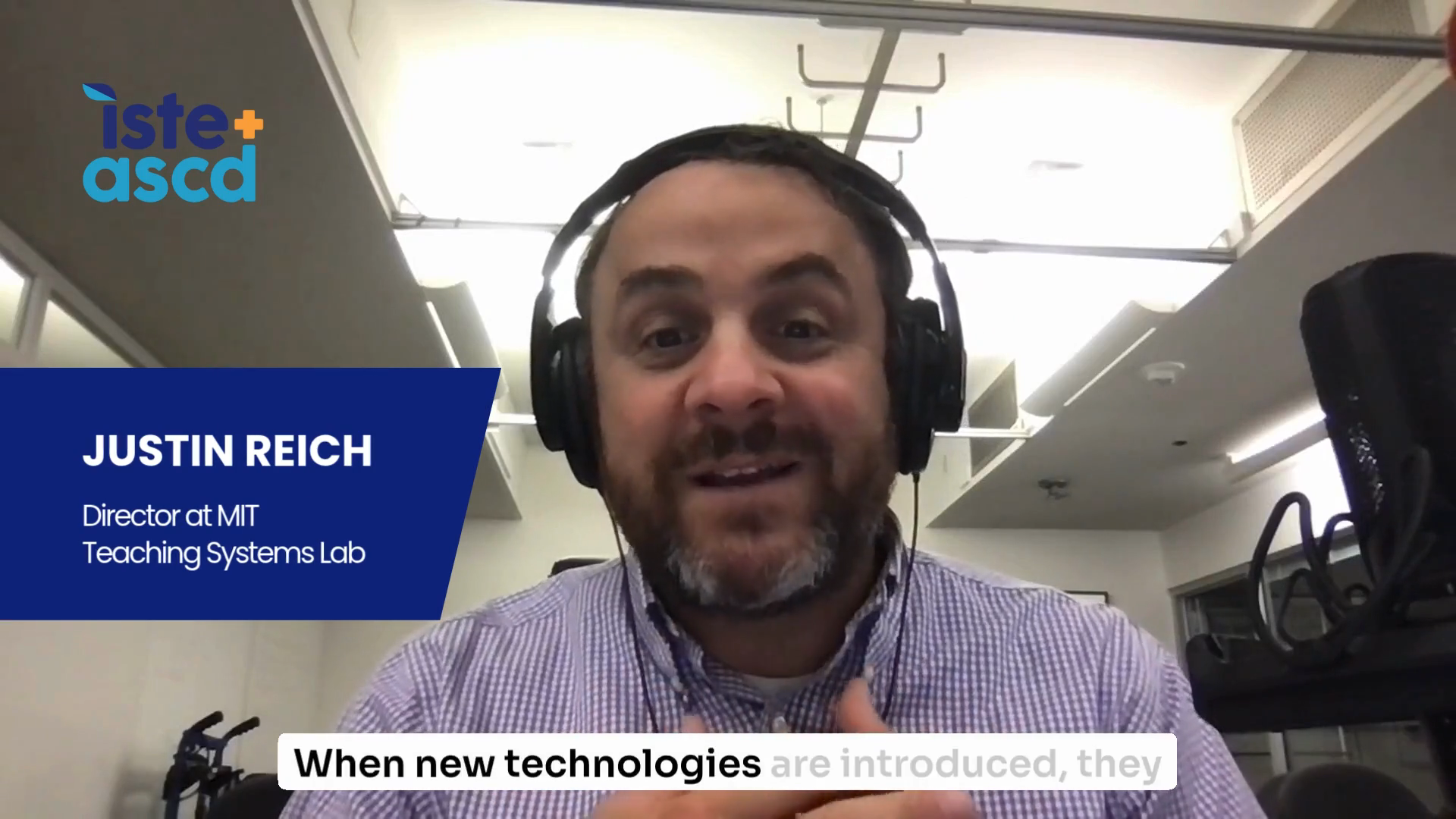 Screenshot from a video interview with educator Justin Reich.