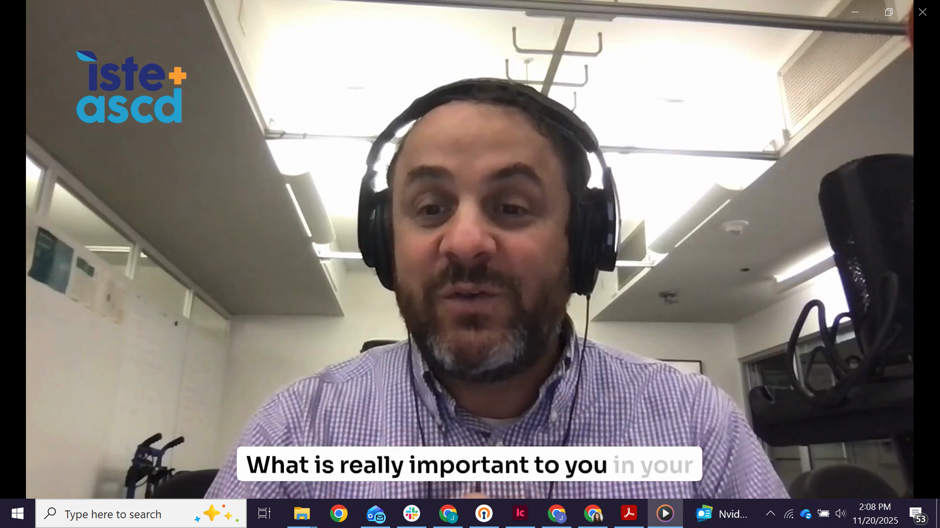 Screenshot from a video interview with educator Justin Reich.