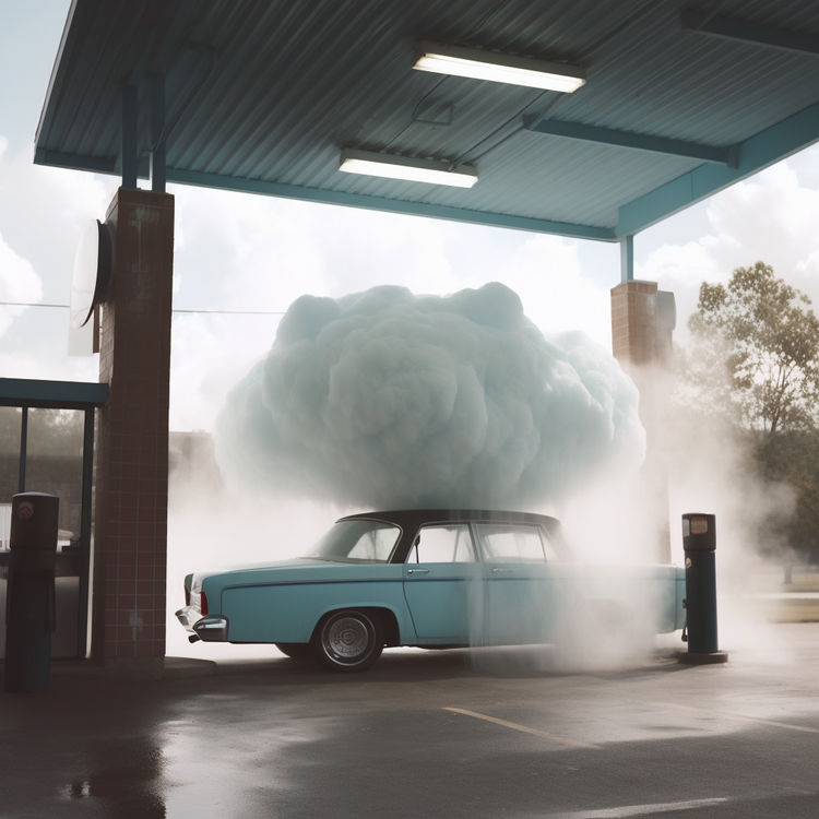 Tinbrane white cotton wool cloud in the middle of carwash by mi f9aa717d-8e15-45fa-87f7-4bbb7dda4937