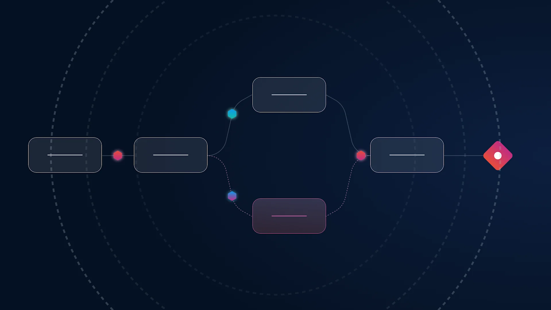 A pattern diagram of an orchestrator and three agents beside an enterprise process that adds an exception path, a human approval step, and an audit trail across every step.