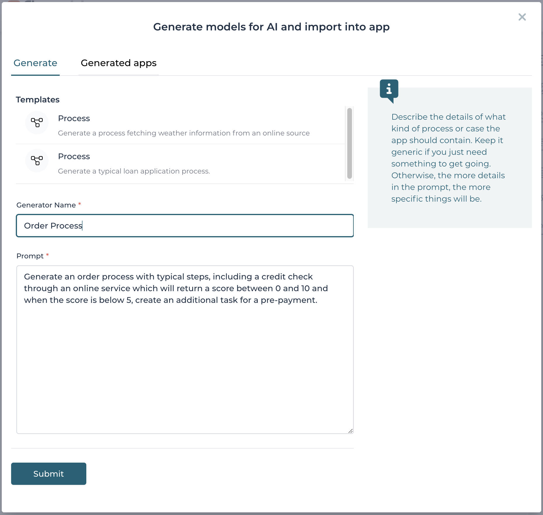 AI-assisted process and case modeling with Flowable