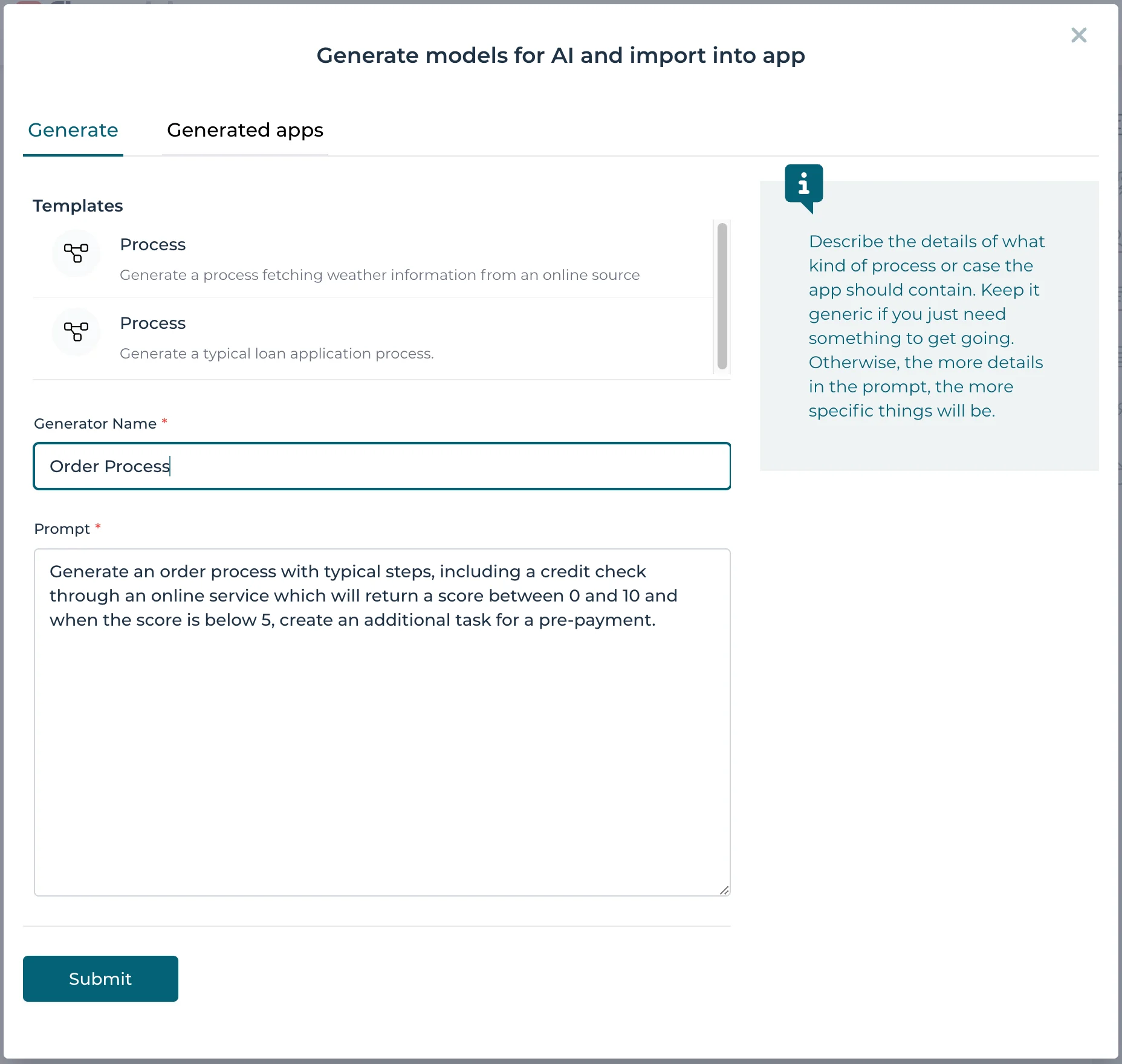 AI-assisted process and case modeling with Flowable