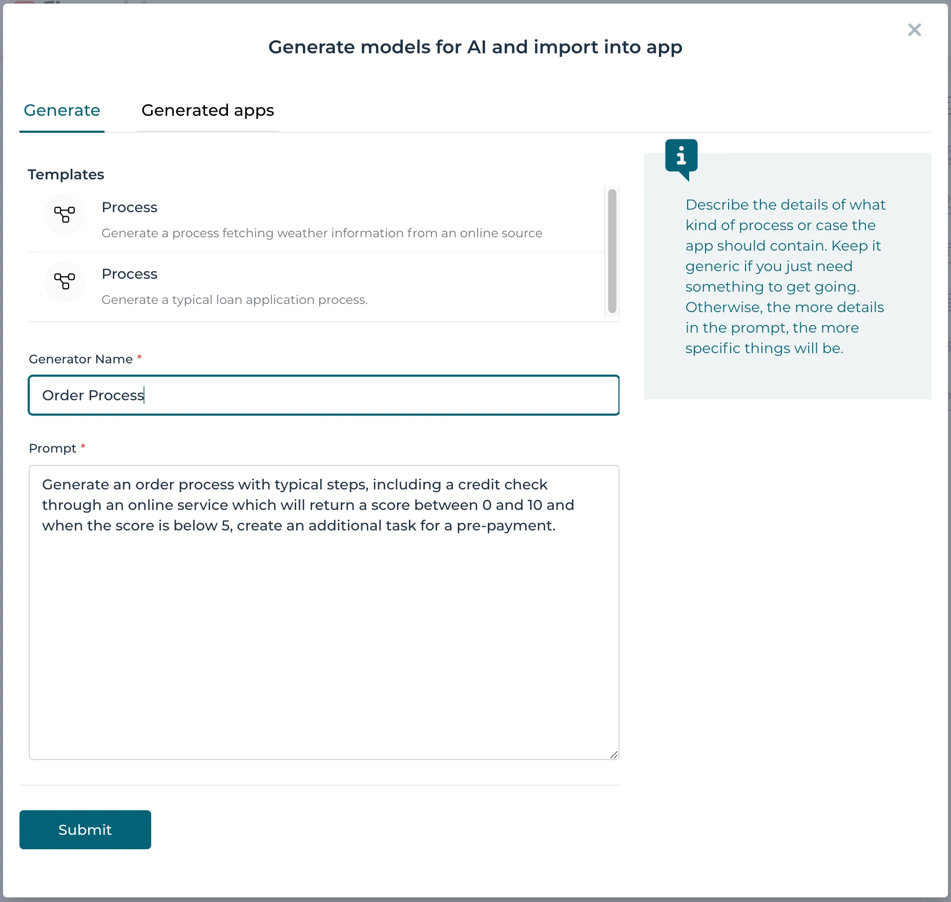 AI-assisted process and case modeling with Flowable