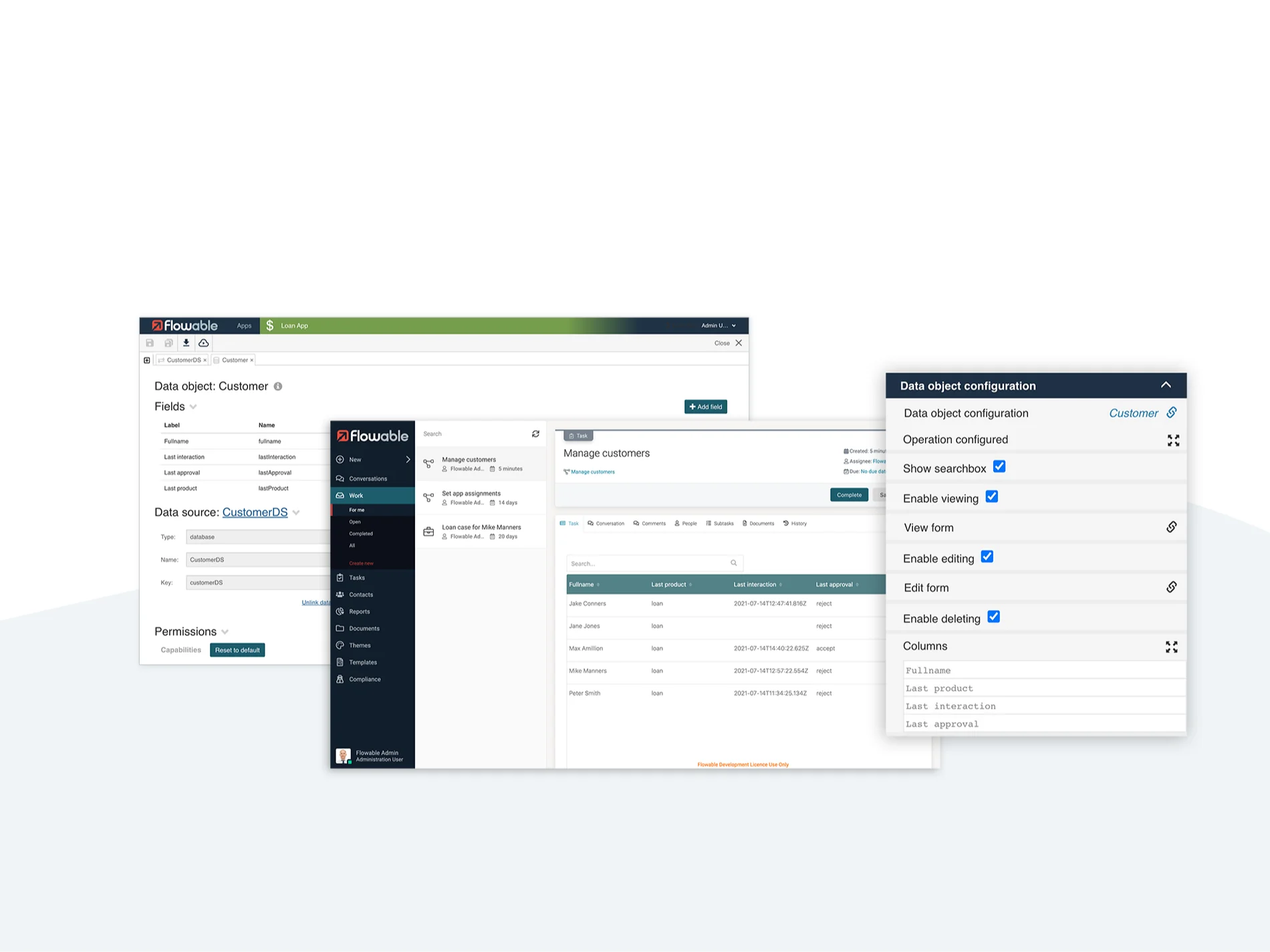 No-code/low-code data modelling with Flowable