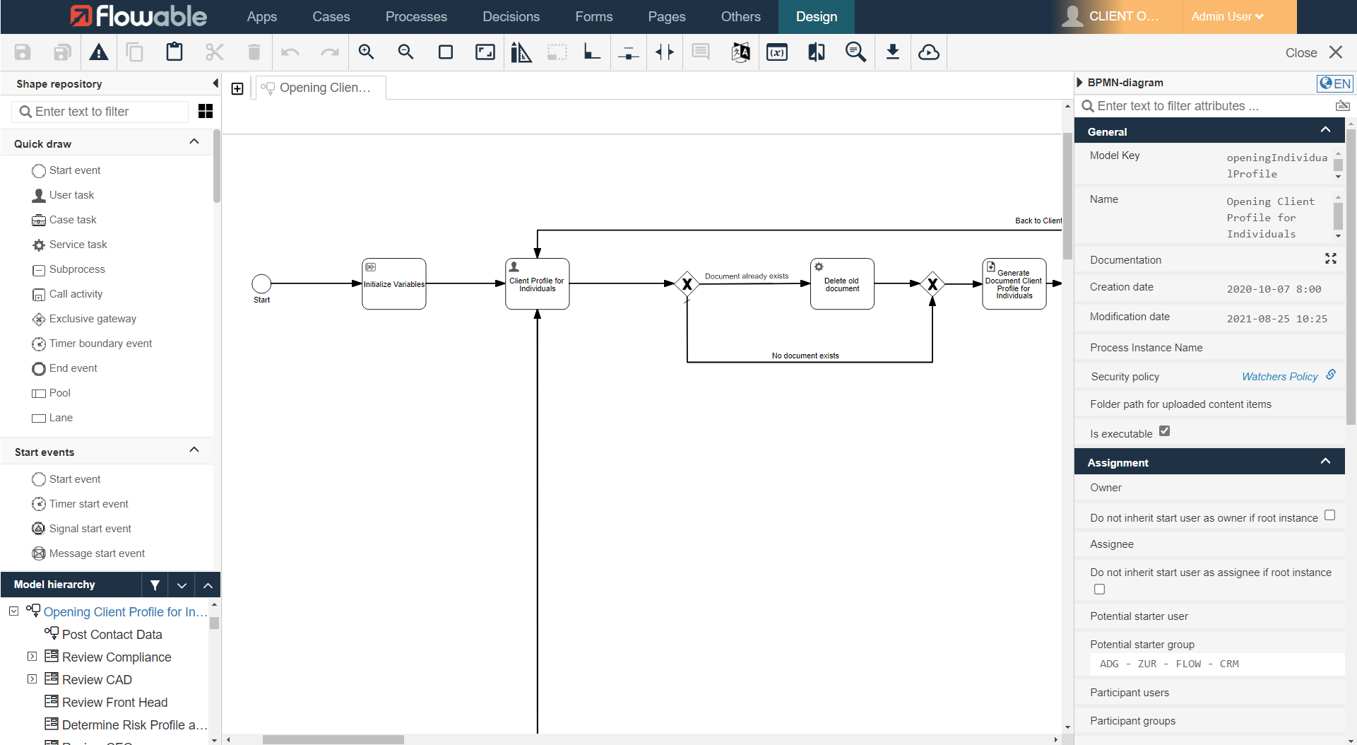 Screenshot Quilvest Flowable Work