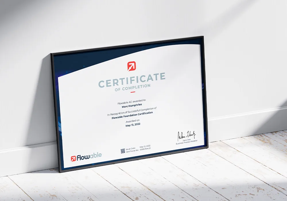 training foundation certificate mockup