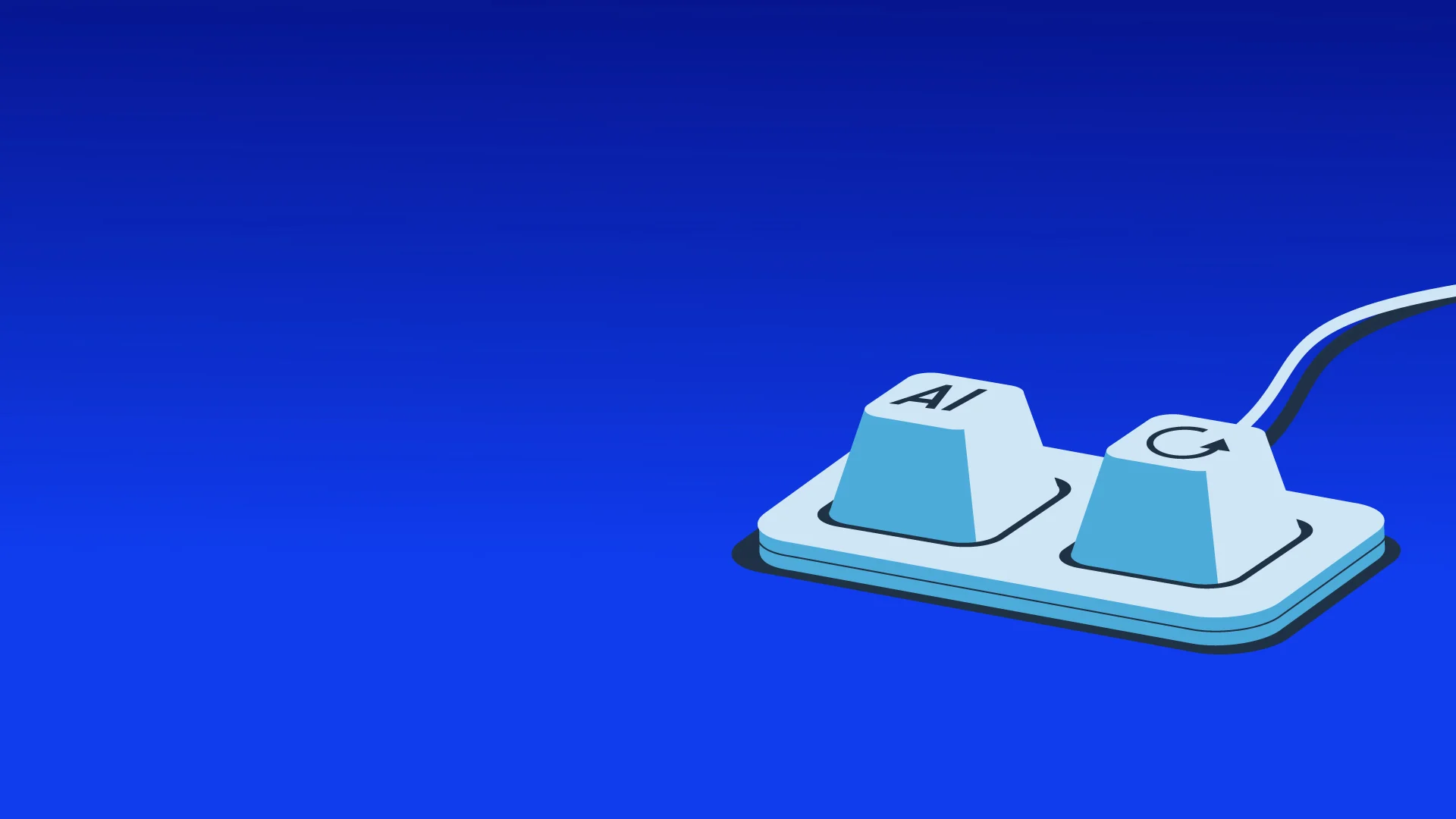 Agentic AI agents connected to a keyboard with two buttons: "AI" and "enter"
