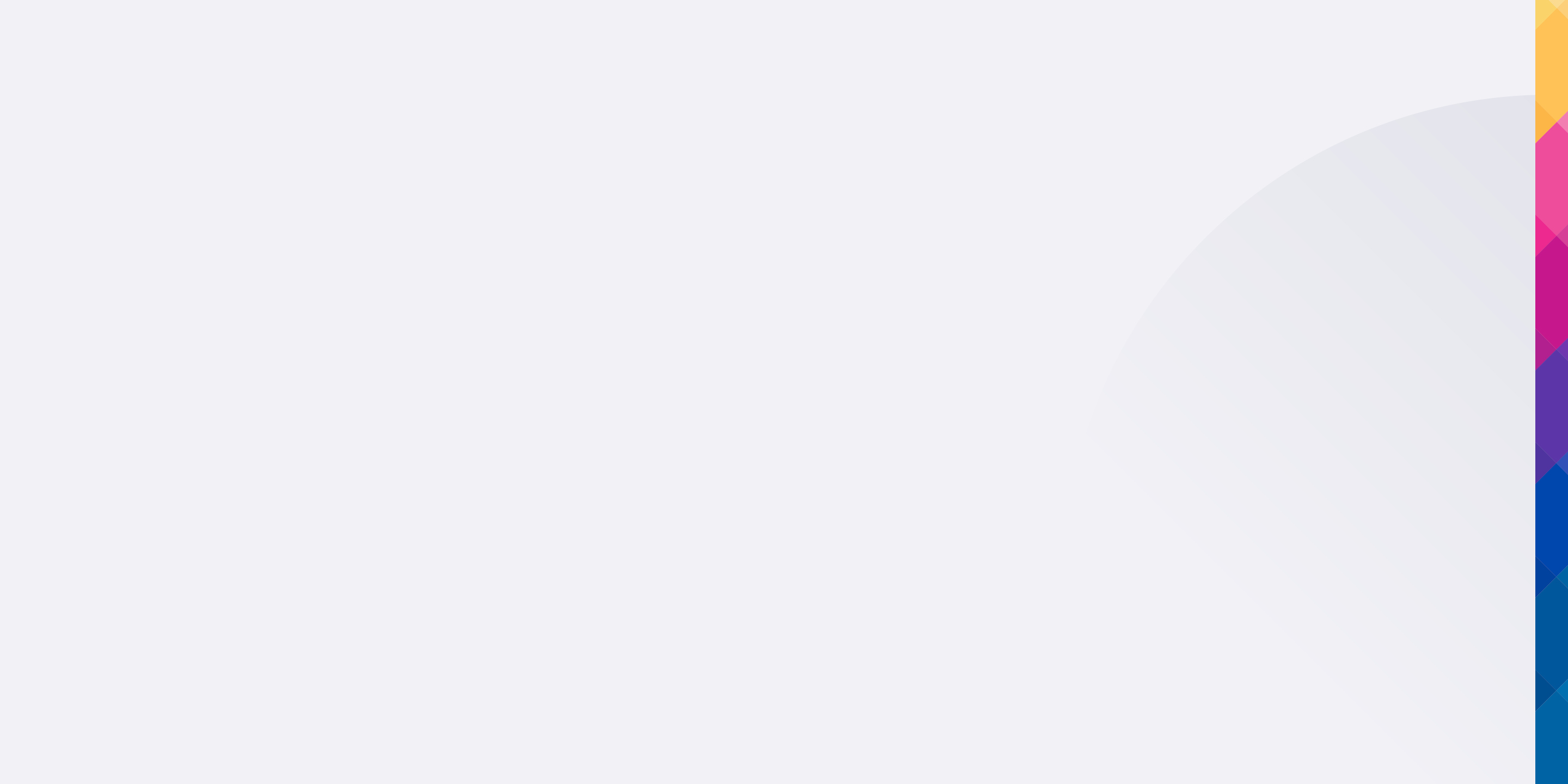 A light gray background with a subtle gradient and a vertical bar of Trimble's brand colors on the far right.