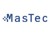The official blue logo for MasTec, an infrastructure construction company, featuring the name "MasTec" with a pixelated blue icon to the left.