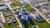 Aerial view of wastewater treatment plant