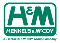 Green and white logo for Henkels & McCoy, a utility construction firm, featuring "H&M" and the company name. No Trimble products are visible.