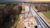 Aerial view of road under construction