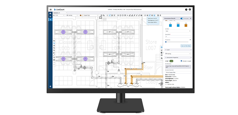 Écran affichant Trimble Total Estimating, la solution de chiffrage et de gestion de contrats hébergée dans le cloud pour les estimateurs et chefs de projet MEP