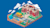 Isometric illustration of exterior of school with people, bus and playground