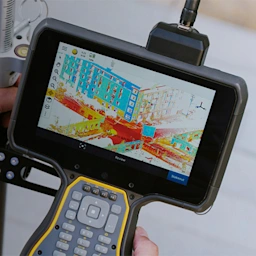 Close up of screen on Trimble TSC7 data collector