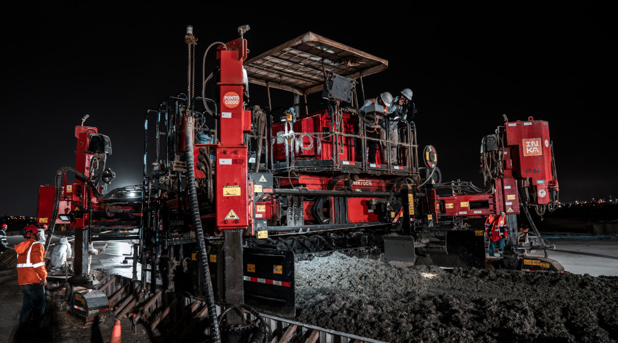 concrete paver at lima airport
