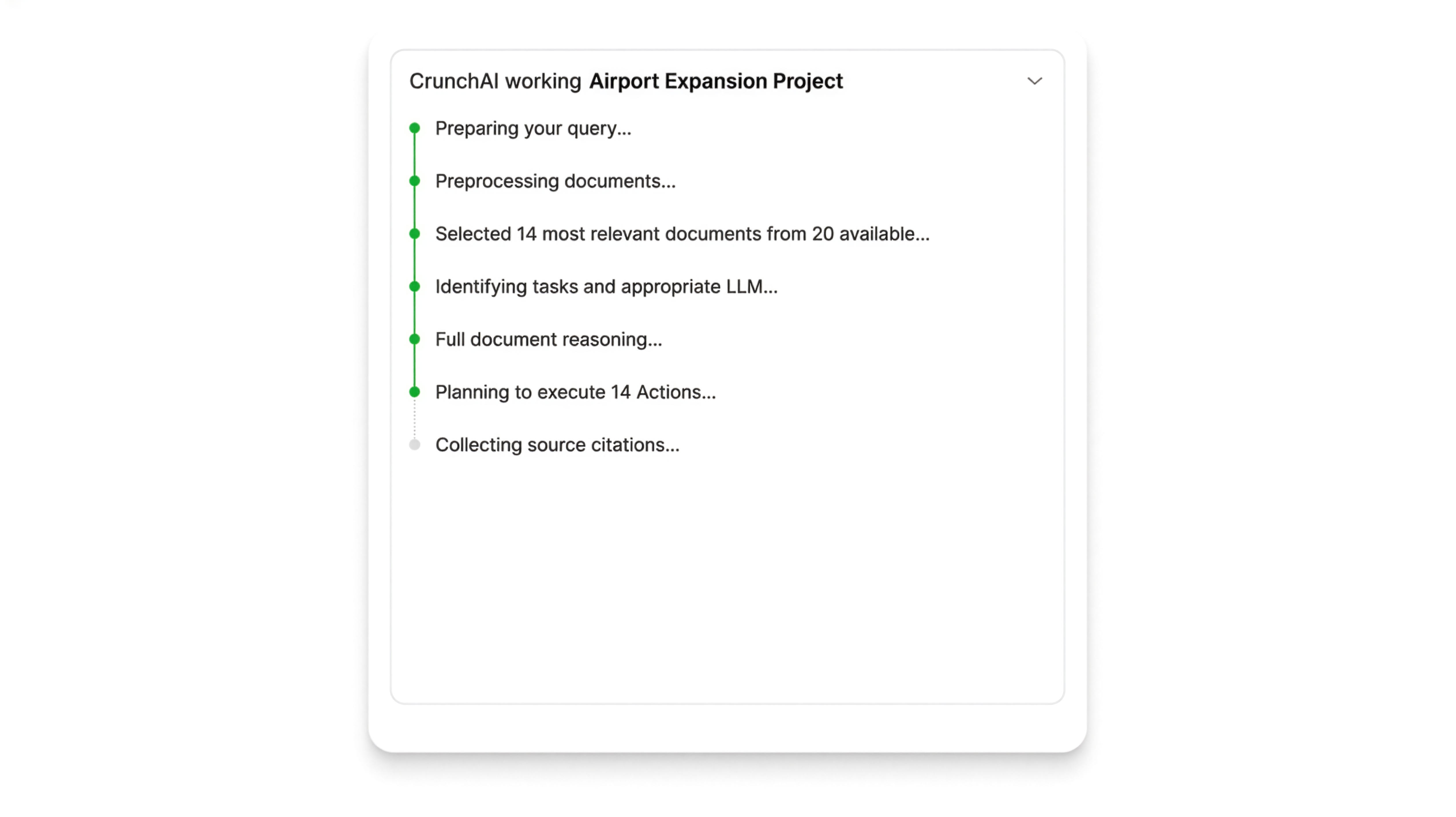 Visual of the CrunchAI tool in Document Crunch