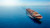 Conteneur maritime vu de dessus naviguant en pleine mer