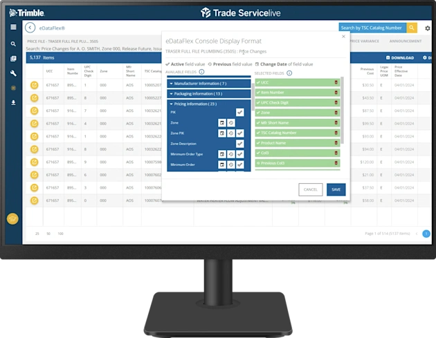 Chain Product and Pricing Information