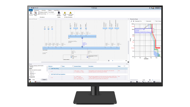 A desktop monitor displays Trimble Electrical Designer software
