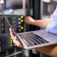 Engineer in the server room