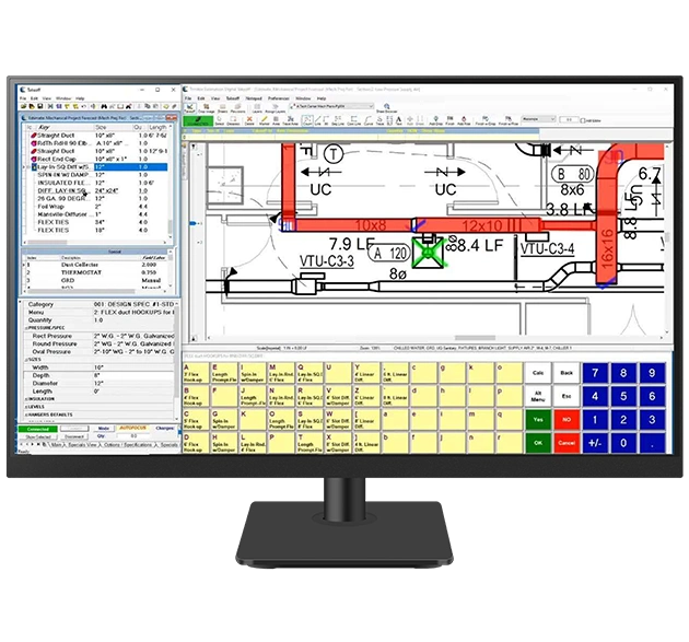 A desktop monitor displays Fabrication SmartTools software