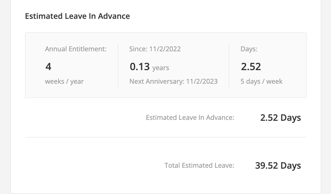 Estimated Leave