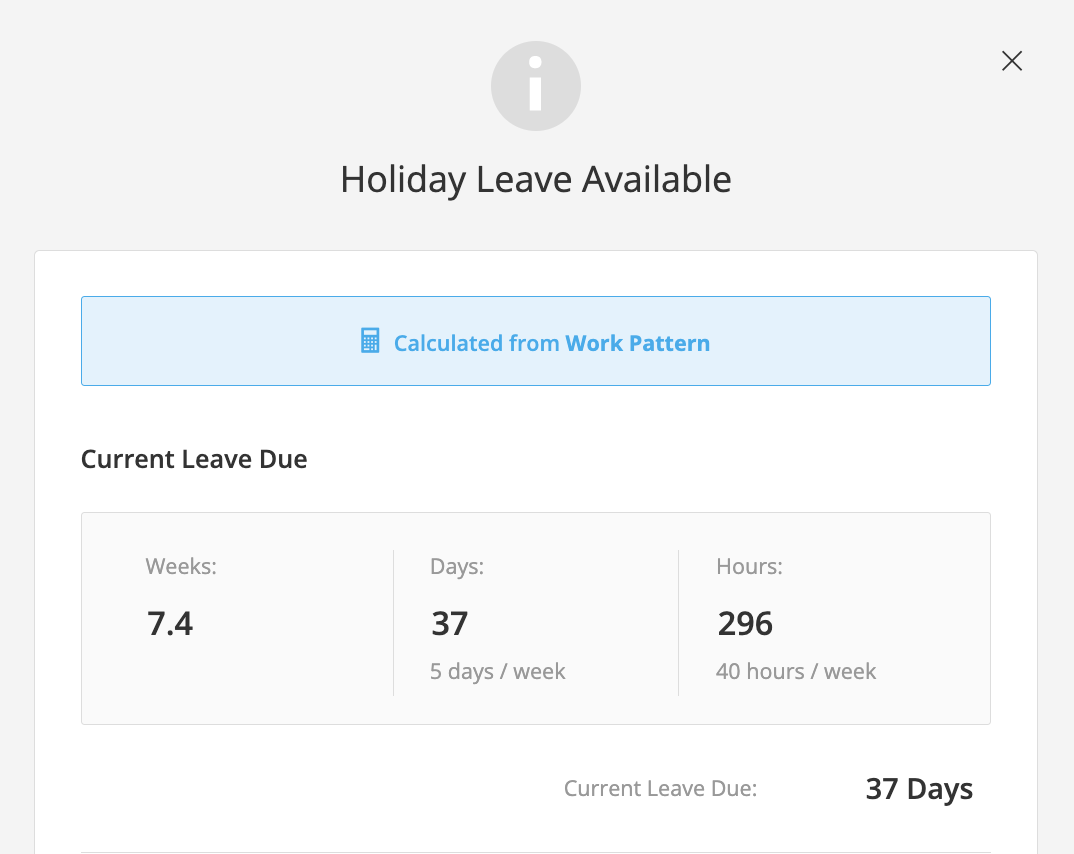 Holiday Leave Available Screen