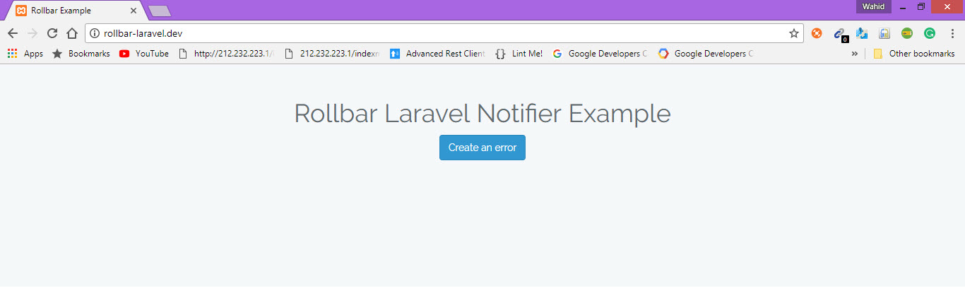 Laravel example screenshot