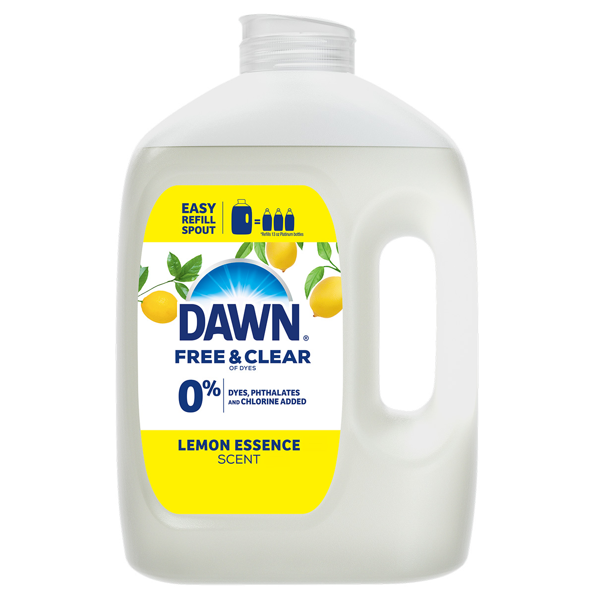 Dawn Free & Clear Dishwashing Liquid, Lemon Essence