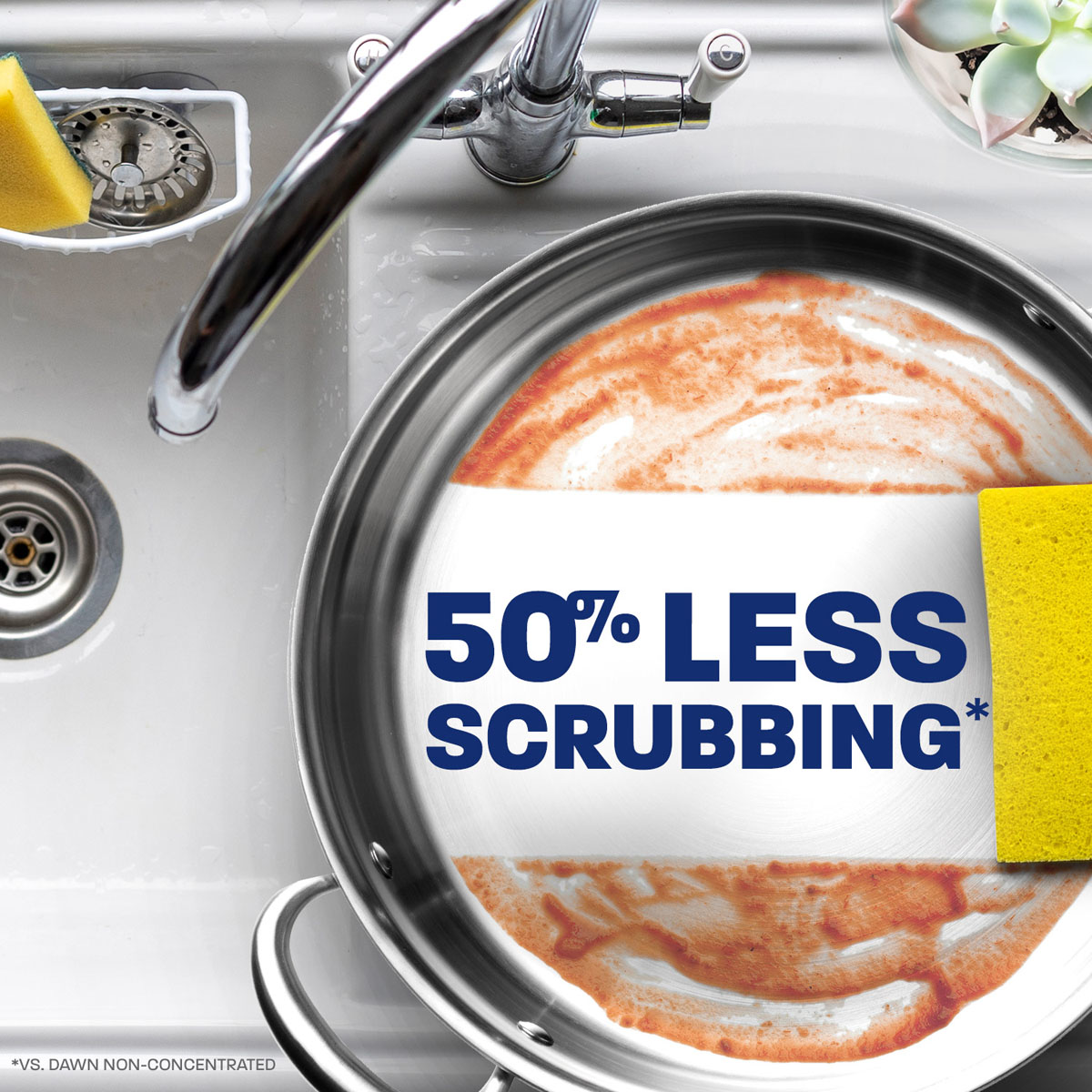 50% less scrubbing