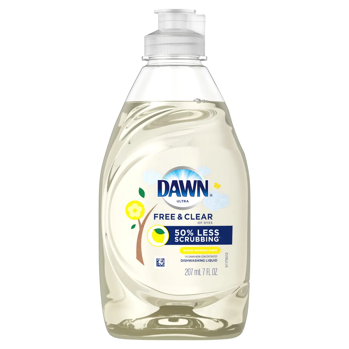 Dawn Free & Clear Dishwashing Liquid, Lemon Essence 7 oz