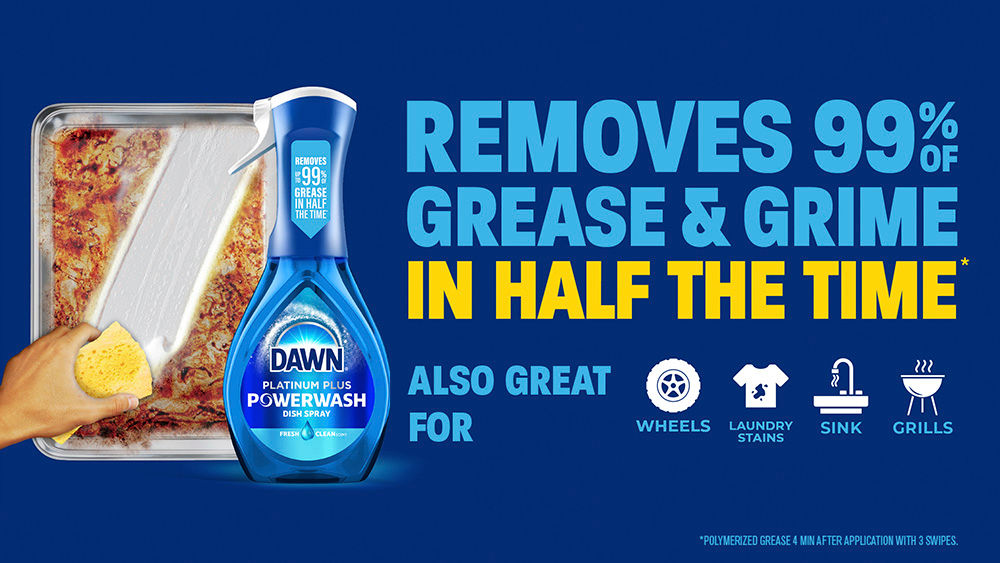 Dawn Platinum Plus Powerwash - Removes 99% of Grease & Grime In Half The Time; Also Great For Wheels, Laundry Stains, Sink, Grills