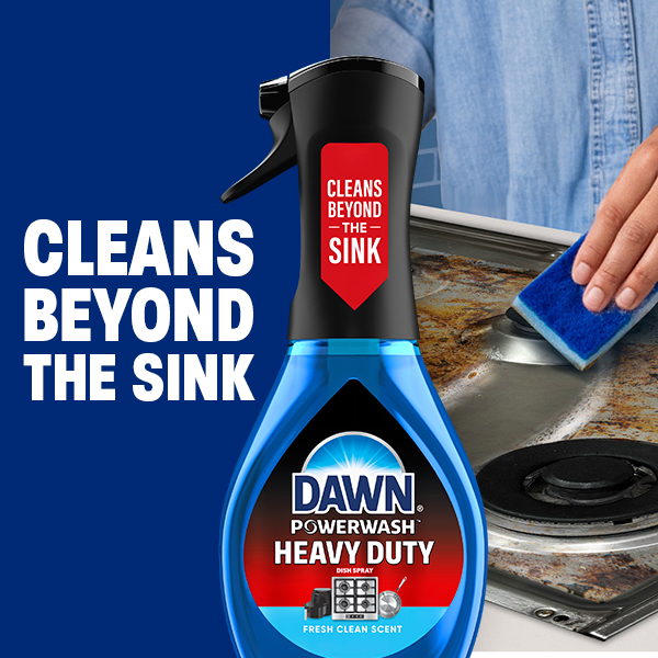 Cleaning A Greasy Stove Top with Dawn Powerwash Heavy Duty