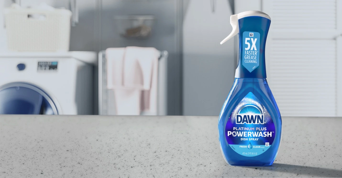 How to clean hard surfaces with Dawn® Platinum Powerwash Dish Spray